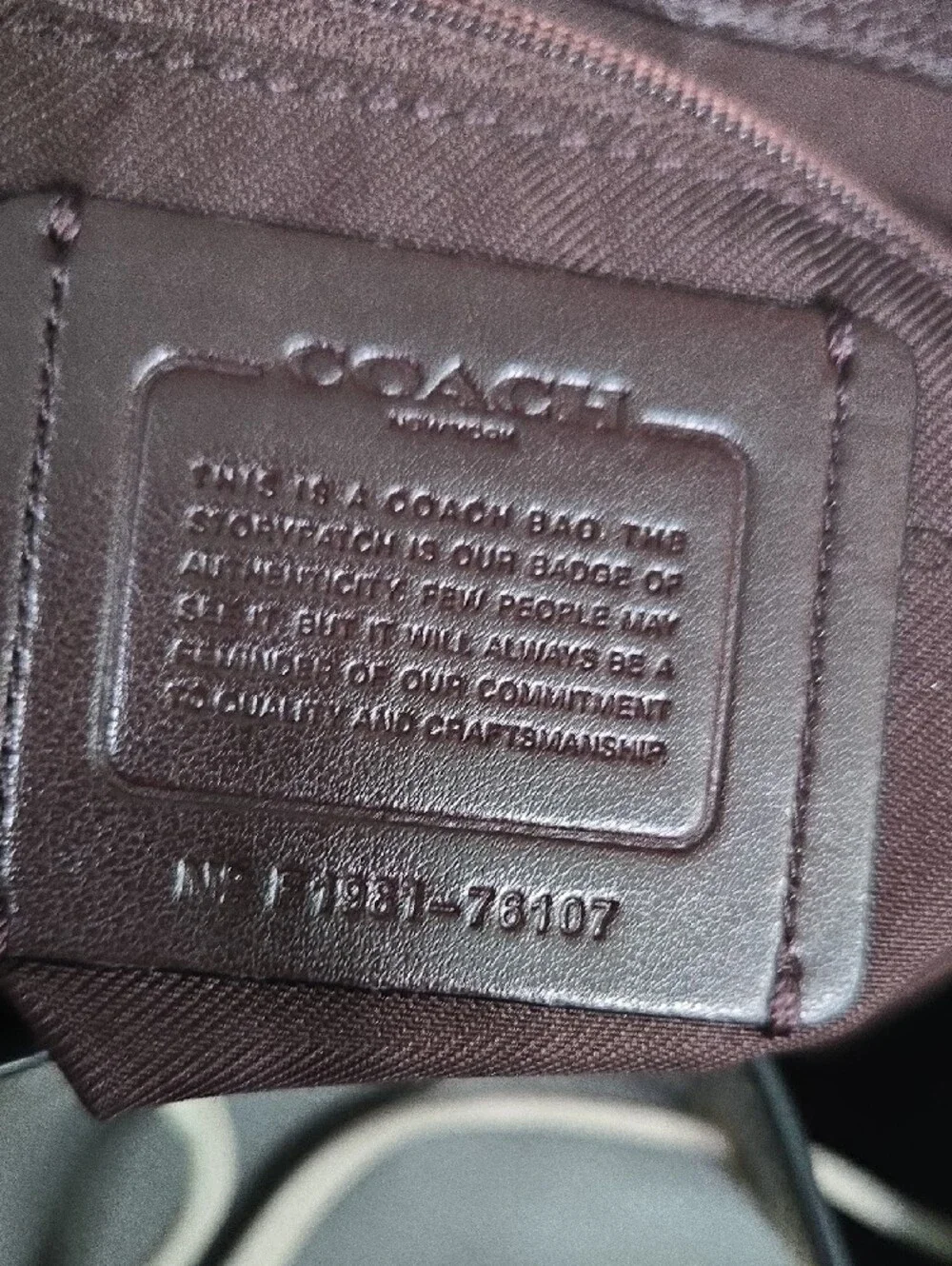 Coach Gray and Cream Leather Drawstring Backpack with Snakeskin Trim - Picture 10 of 14